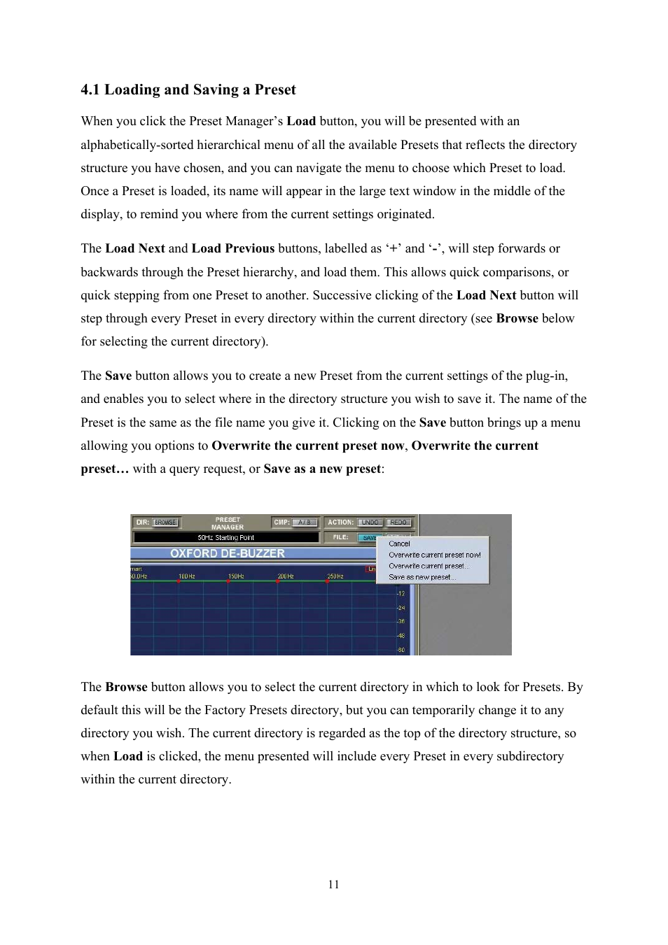 Loading and saving a preset | Sonnox Oxford Preset Manager User Manual | Page 11 / 16