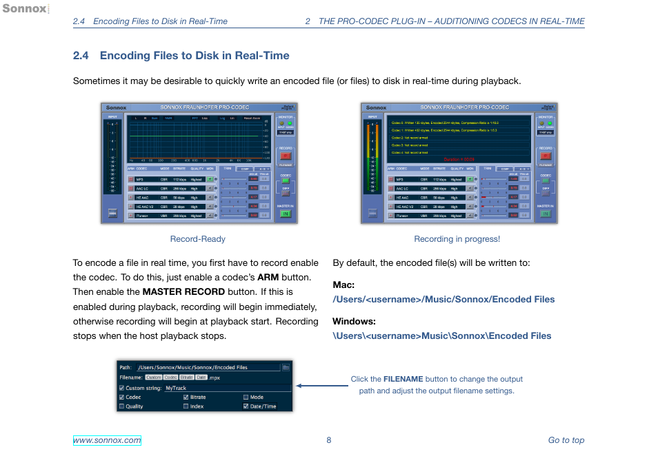 Encoding files to disk in real-time, 4 encoding files to disk in real-time | Sonnox Pro-Codec User Manual | Page 8 / 11