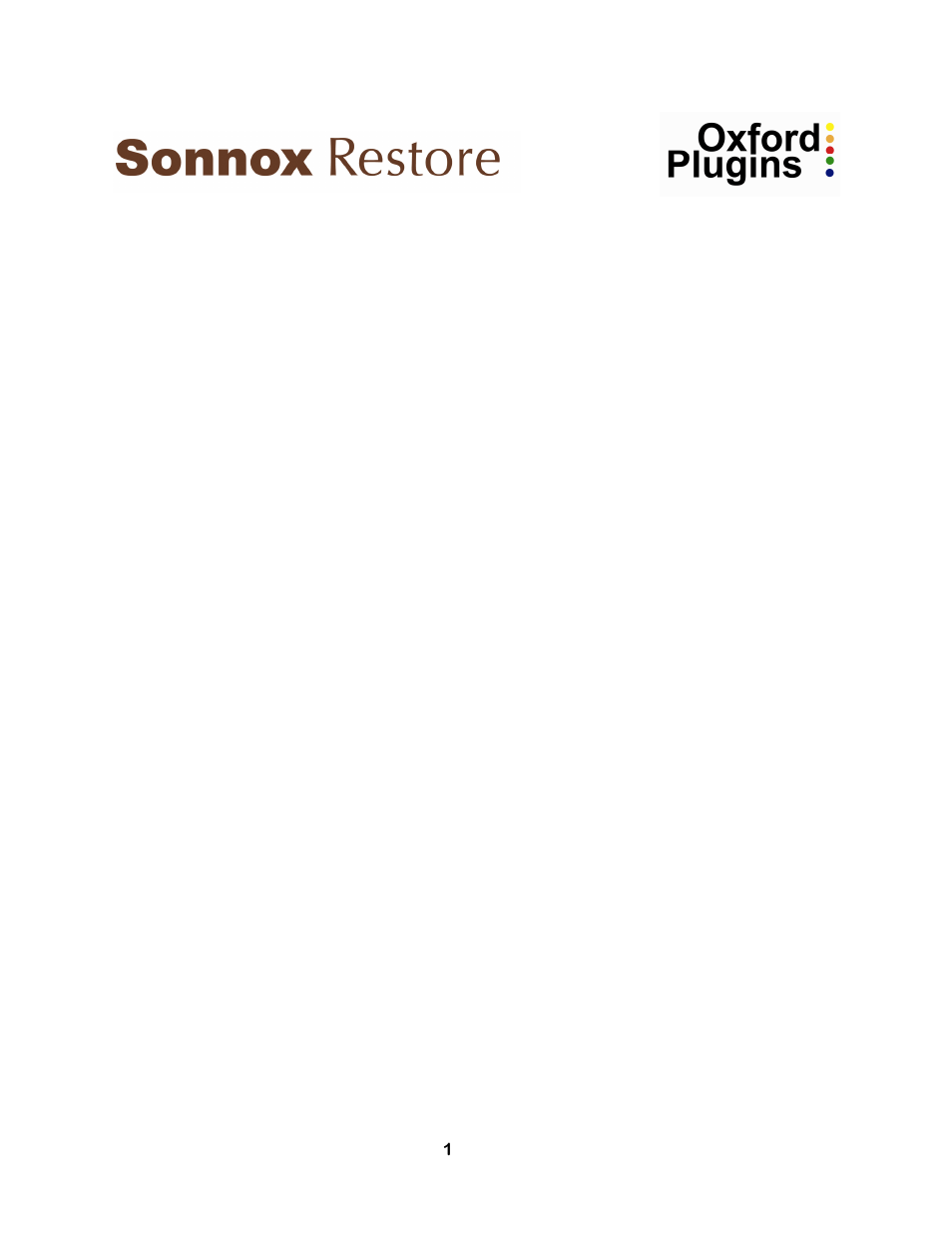 Sonnox Restore User Manual | 10 pages