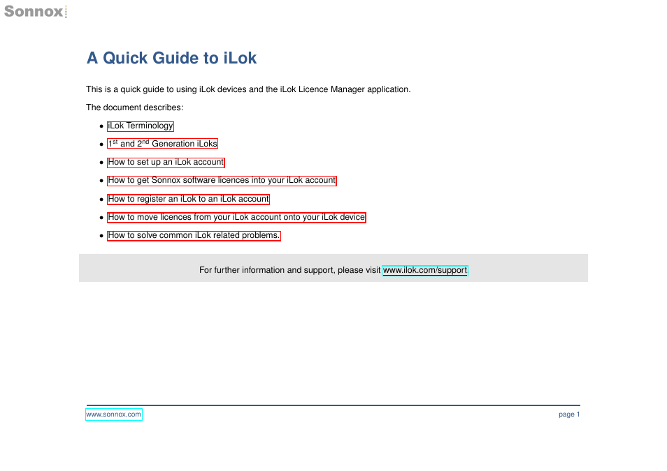 Sonnox Using iLok Devices and the iLok Licence Manager application User Manual | 10 pages