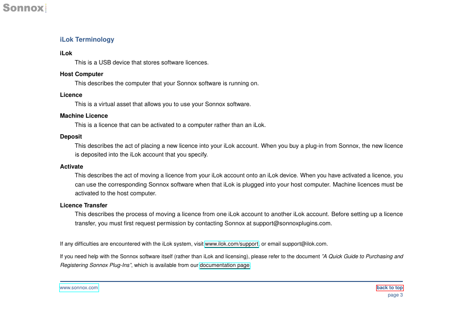 Ilok terminology | Sonnox Using iLok Devices and the iLok Licence Manager application User Manual | Page 3 / 10