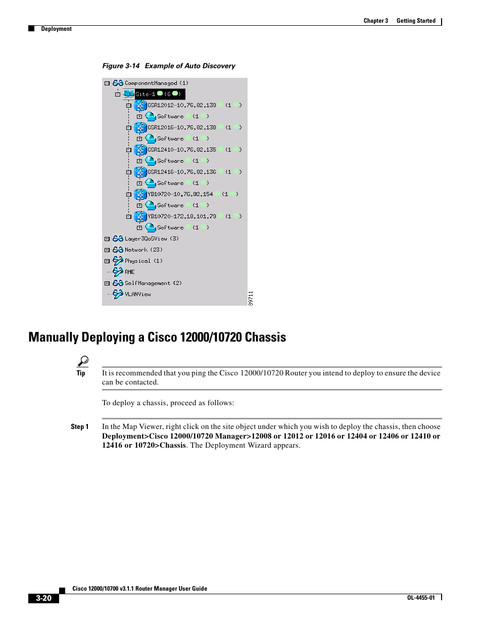 Manually deploying a cisco 12000/10720 chassis | Cisco 12000 User Manual | Page 20 / 60