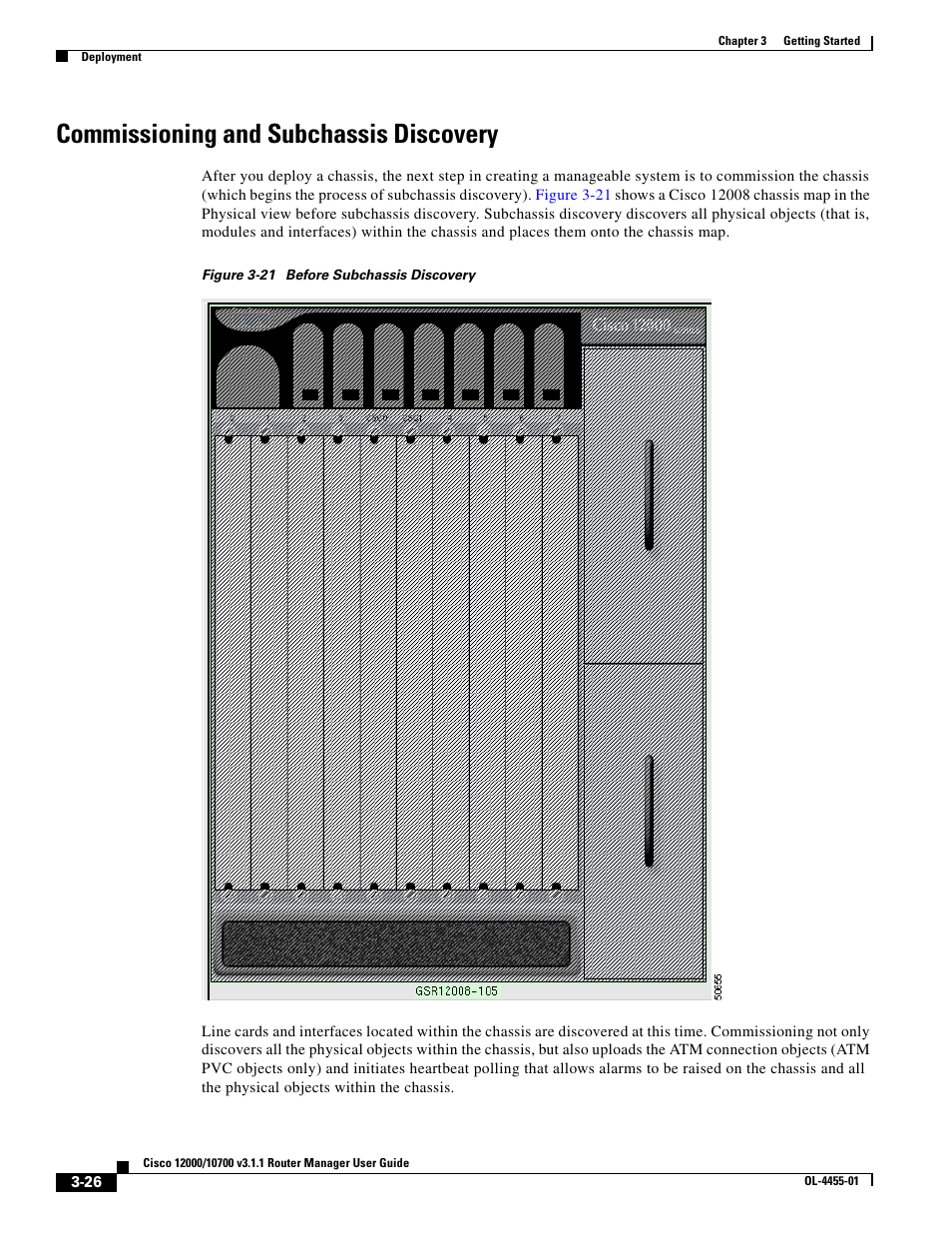 Commissioning and subchassis discovery, Commissioning and subchassis discovery” section on | Cisco 12000 User Manual | Page 26 / 60