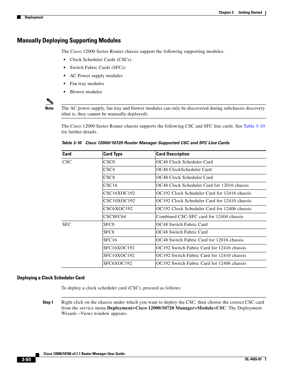 Manually deploying supporting modules | Cisco 12000 User Manual | Page 50 / 60