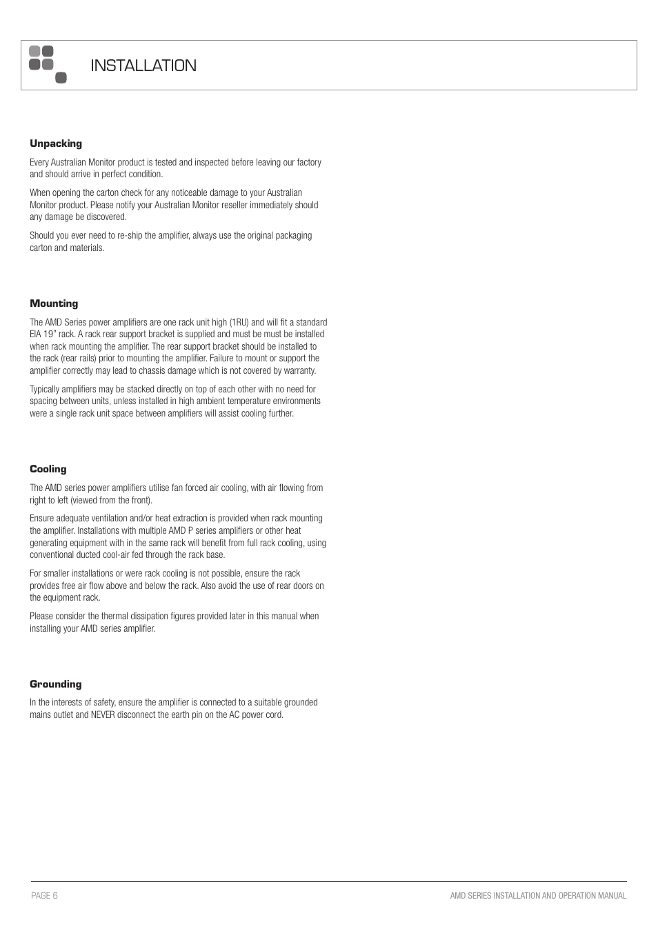 Installation | Sonodyne AM21P User Manual | Page 6 / 20