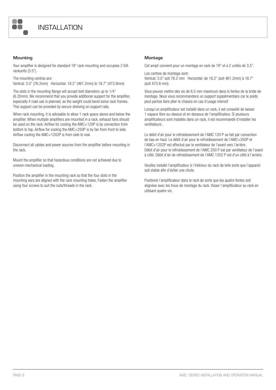 Installation | Sonodyne AMC+120P User Manual | Page 6 / 12