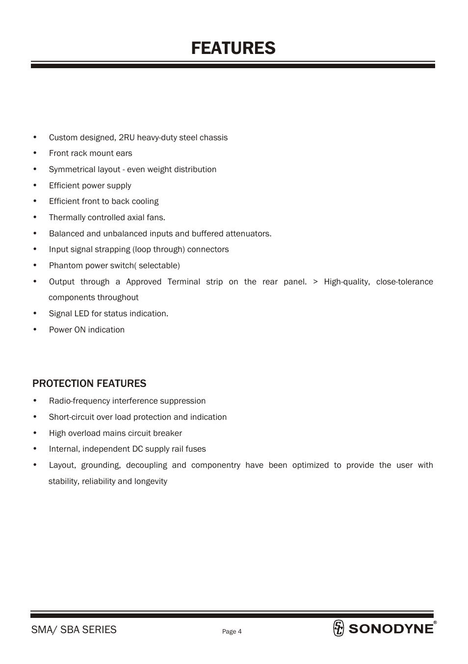 Features | Sonodyne SBA 250P User Manual | Page 6 / 18