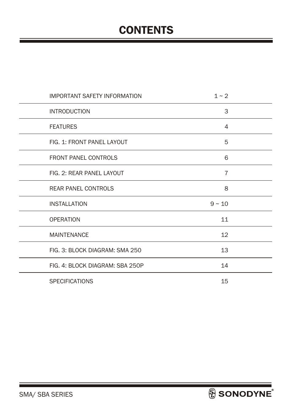 Sonodyne SBA 120P User Manual | Page 2 / 18