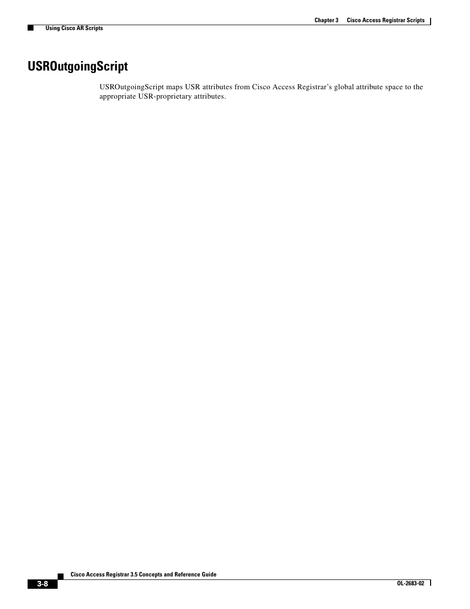 Usroutgoingscript | Cisco Cisco Access Registrar 3.5 User Manual | Page 38 / 80