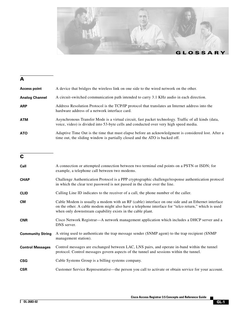 L o s s a r y | Cisco Cisco Access Registrar 3.5 User Manual | Page 67 / 80