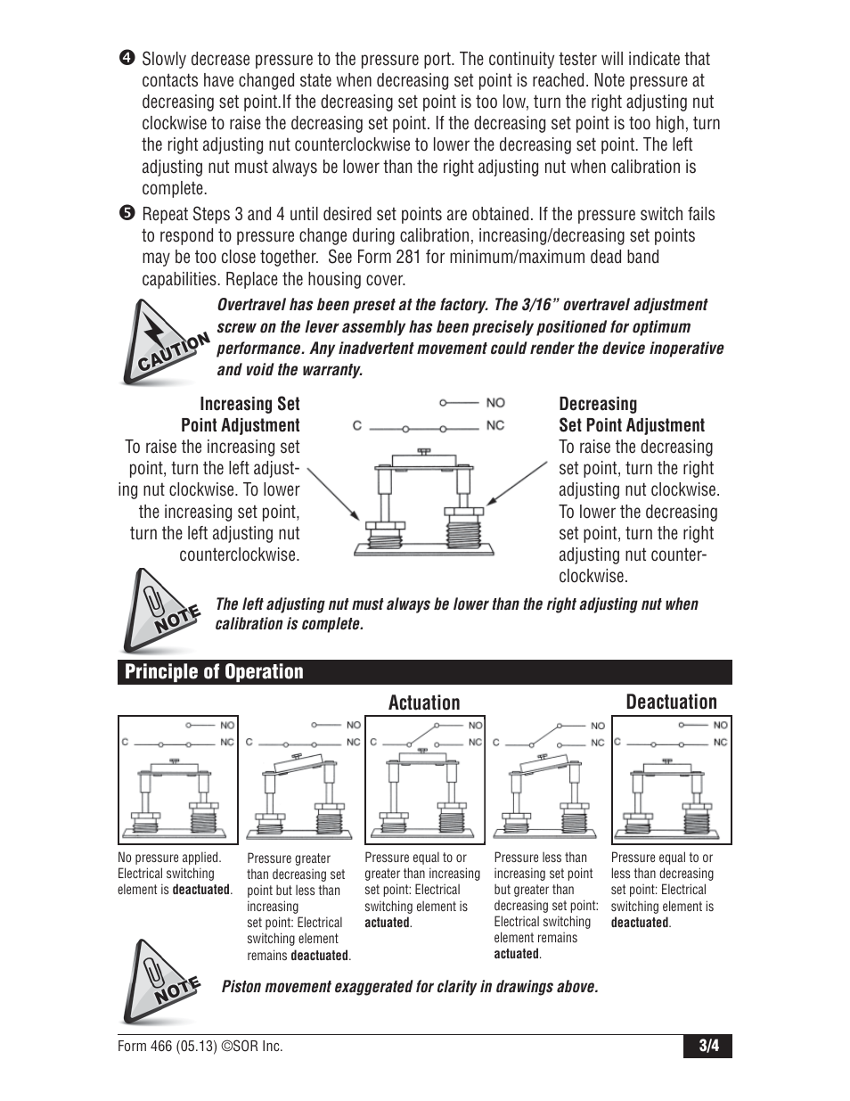 SOR Adjustable Dead Band Weatherproof Pressure Switch User Manual | Page 3 / 4