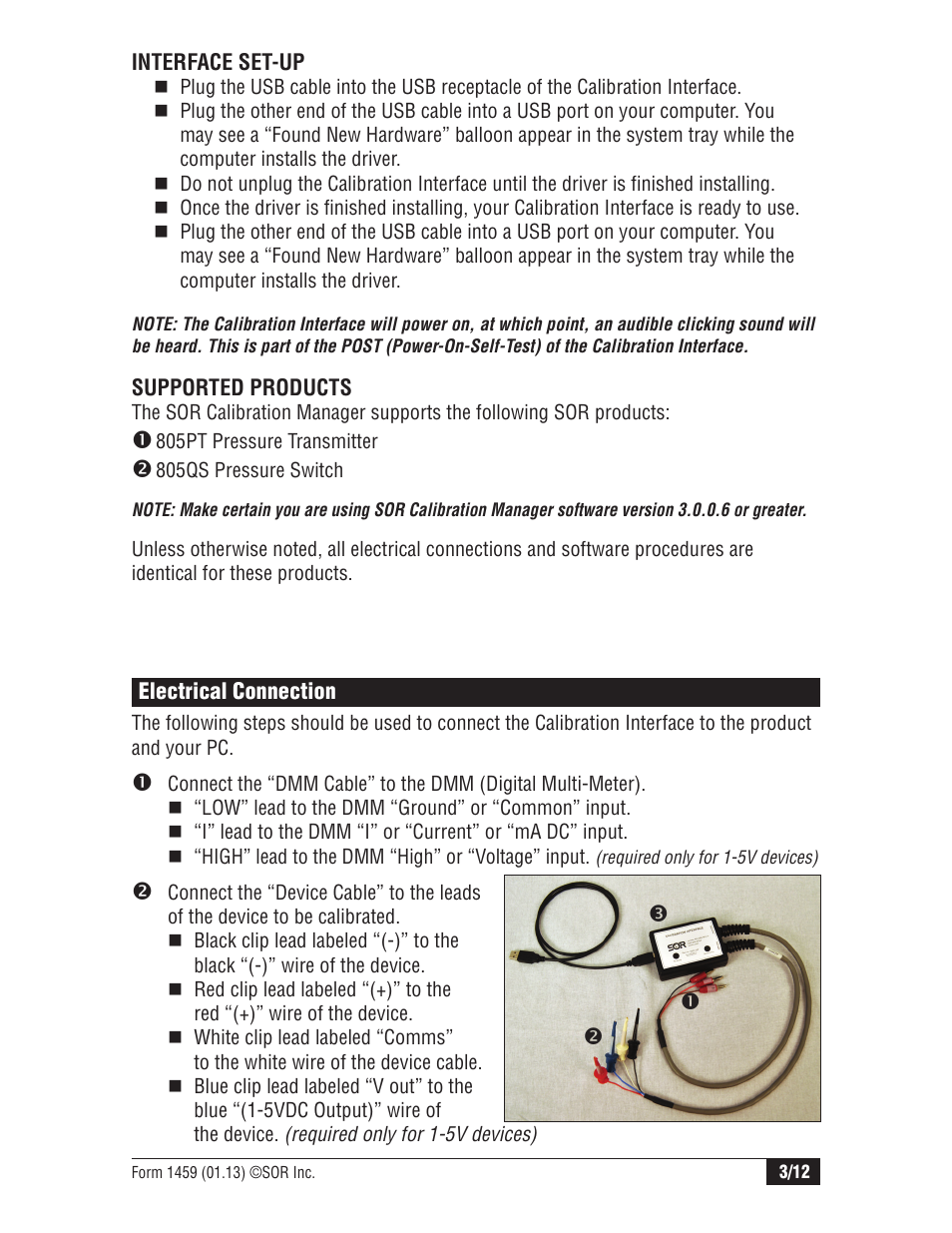 SOR Calibration Manager Software User Manual | Page 3 / 12