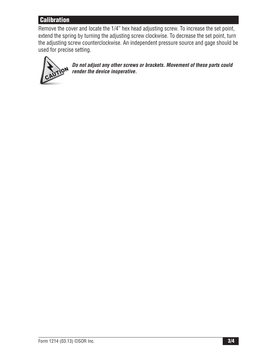 SOR Bourdon Tube Weatherproof Pressure Switch User Manual | Page 3 / 4