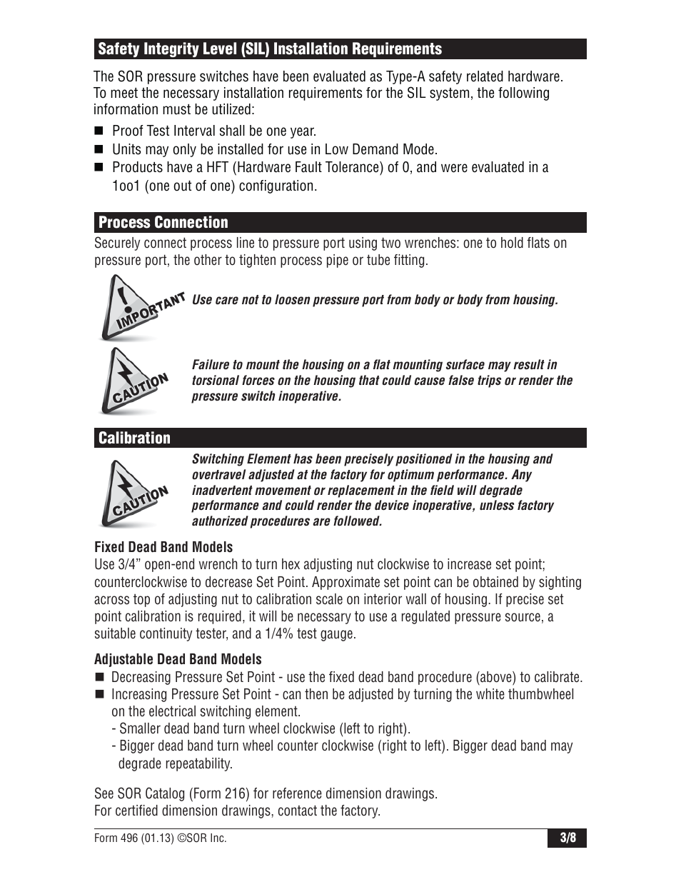 SOR Pivot Seal Weatherproof Pressure Switch User Manual | Page 3 / 8