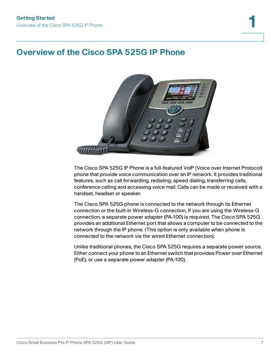Overview of the cisco spa 525g ip phone | Cisco Cisco Small Business Pro IP Phones SPA 525G User Manual | Page 10 / 104
