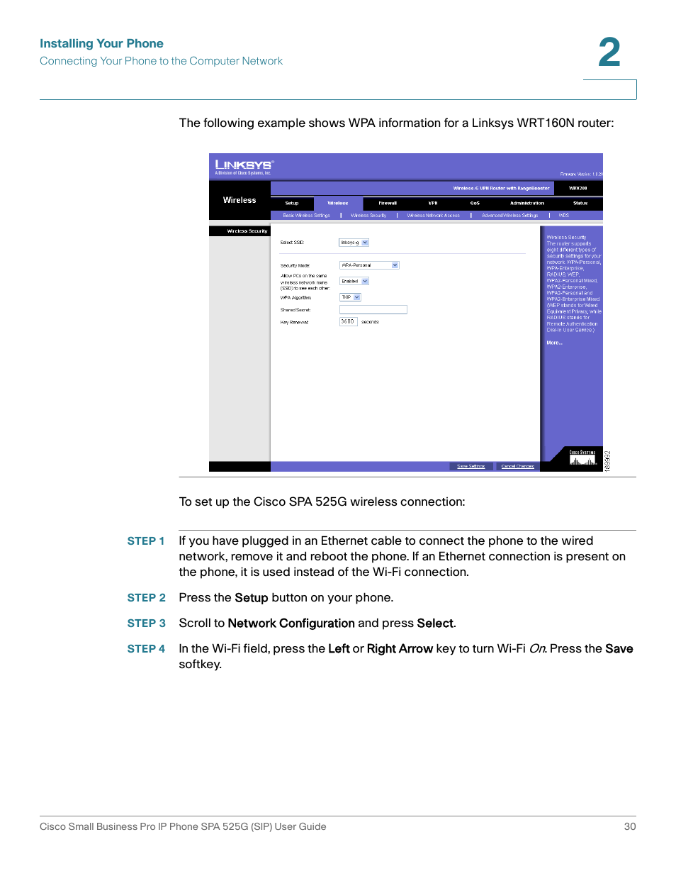 Step 2 press the setup button on your phone | Cisco Cisco Small Business Pro IP Phones SPA 525G User Manual | Page 33 / 104