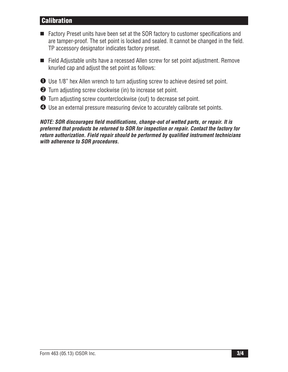 SOR Omni Weatherproof Pressure Switch User Manual | Page 3 / 4