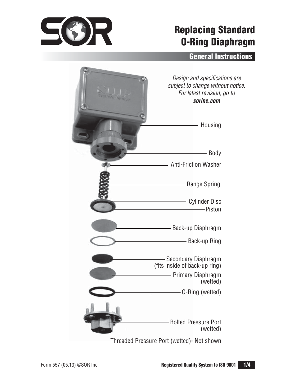 SOR Weatherproof Pressure Switch User Manual | 4 pages