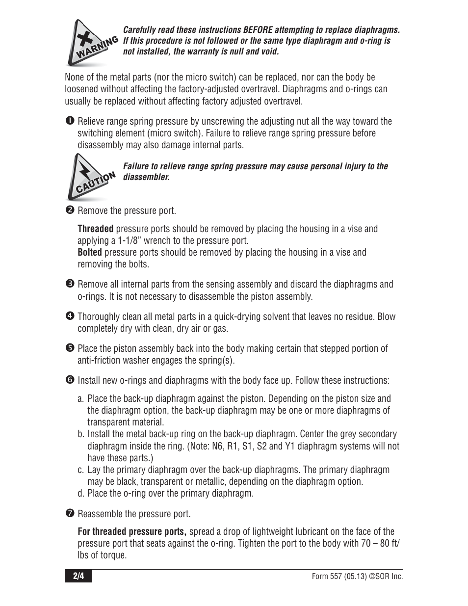 SOR Weatherproof Pressure Switch User Manual | Page 2 / 4