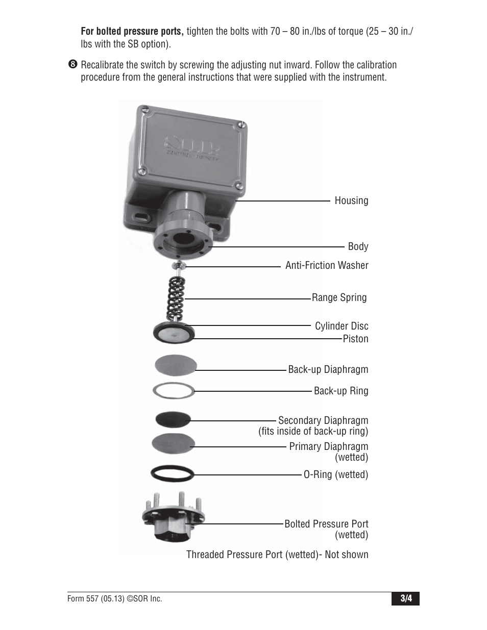 SOR Weatherproof Pressure Switch User Manual | Page 3 / 4