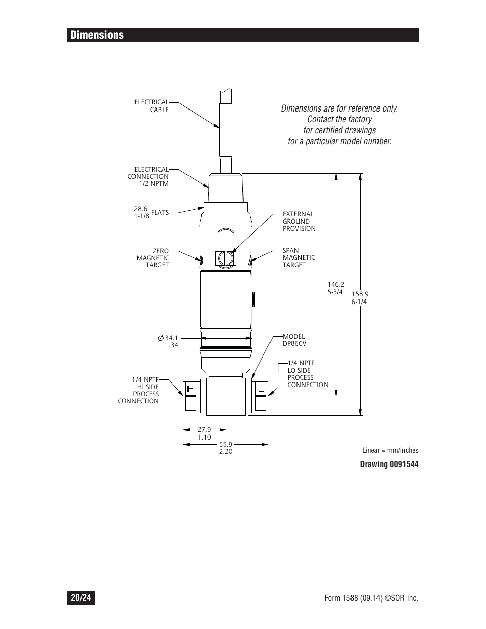 Dimensions | SOR 815DT Smart User Manual | Page 20 / 24