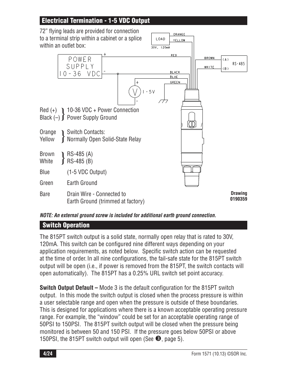 SOR 815PT Smart Pressure Transmitter User Manual | Page 4 / 24