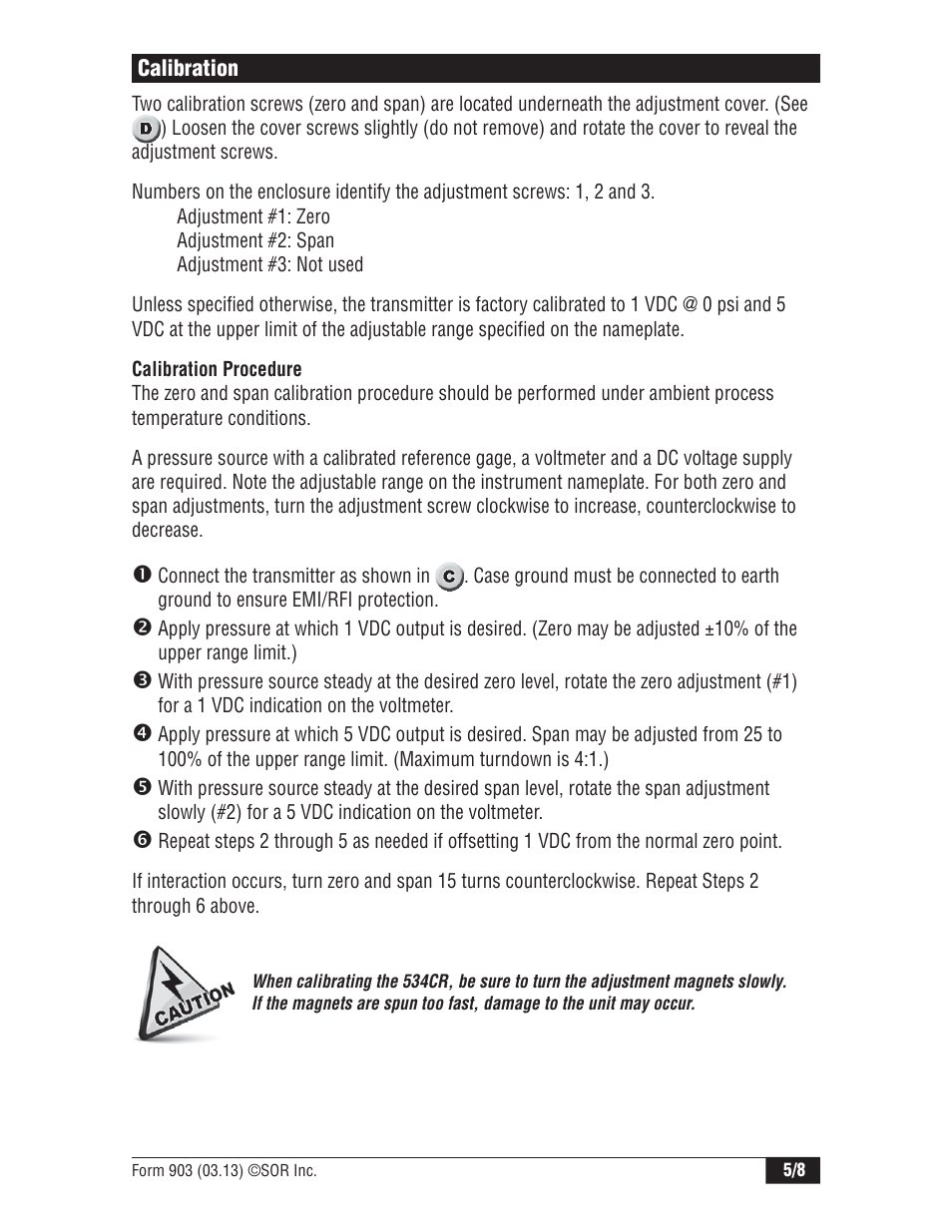SOR 534CR Pressure Transmitter User Manual | Page 5 / 8