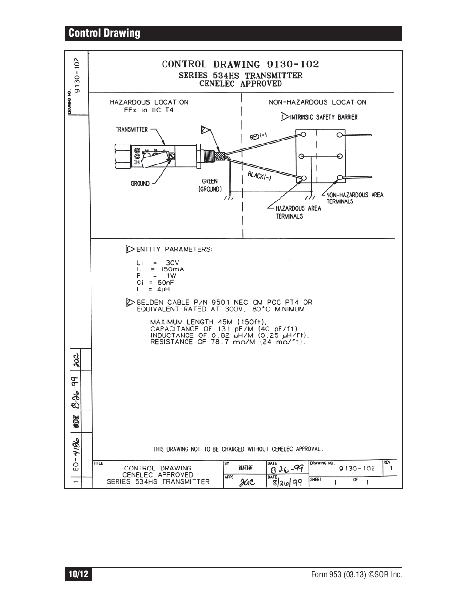 SOR 534HS Two-Wire Pressure Transmitters User Manual | Page 10 / 12