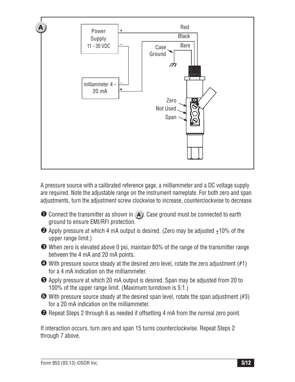 SOR 534HS Two-Wire Pressure Transmitters User Manual | Page 3 / 12