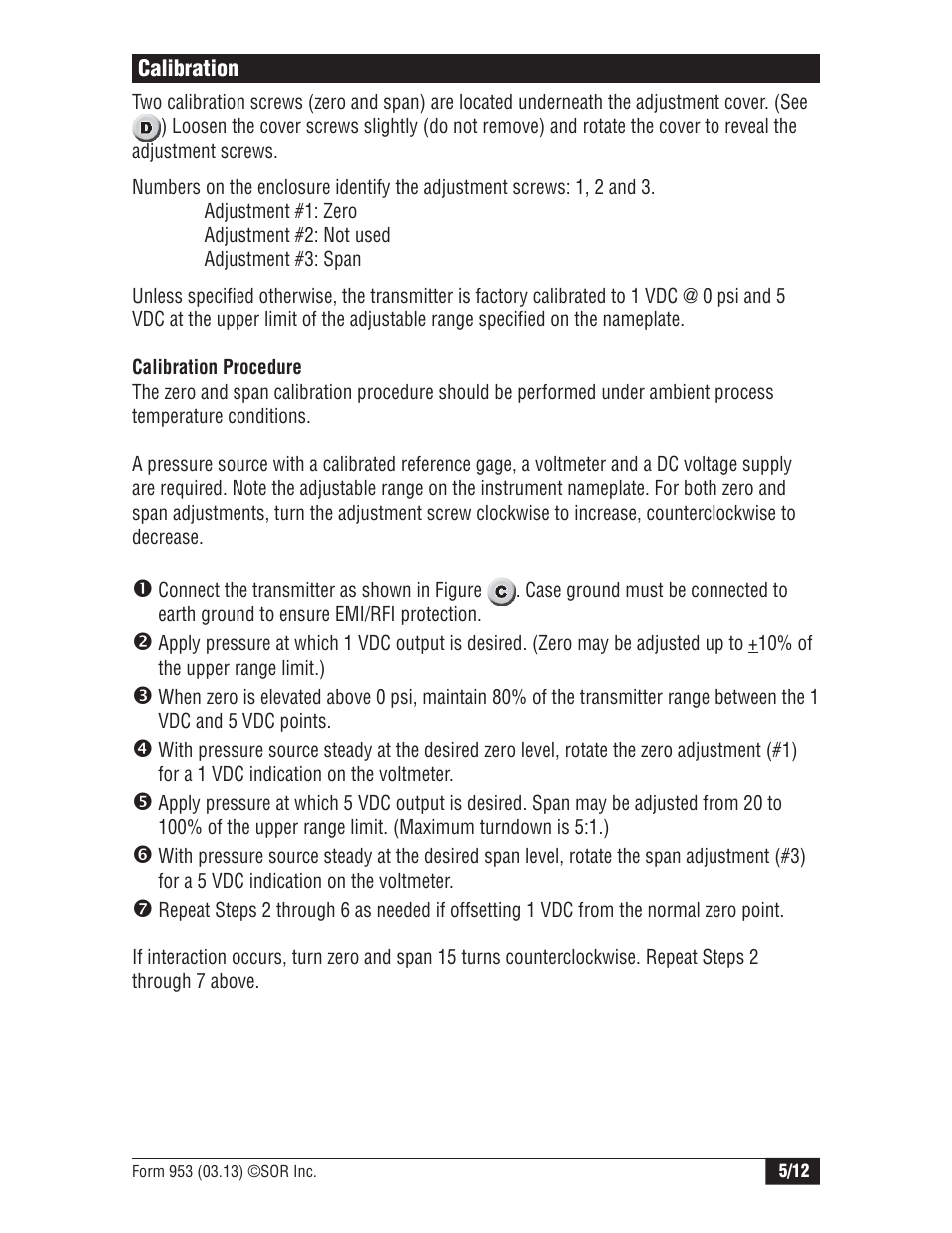 SOR 534HS Two-Wire Pressure Transmitters User Manual | Page 5 / 12