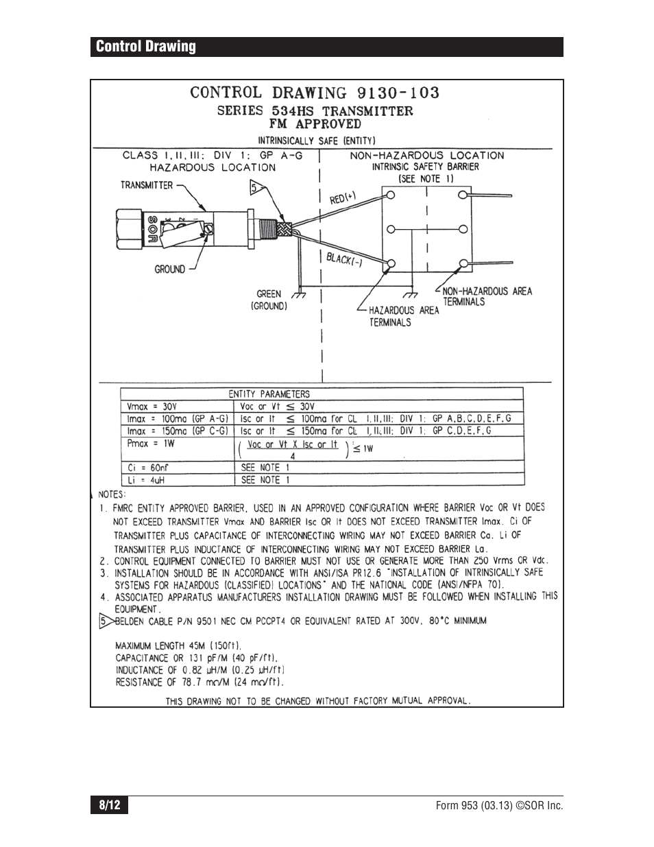 SOR 534HS Two-Wire Pressure Transmitters User Manual | Page 8 / 12