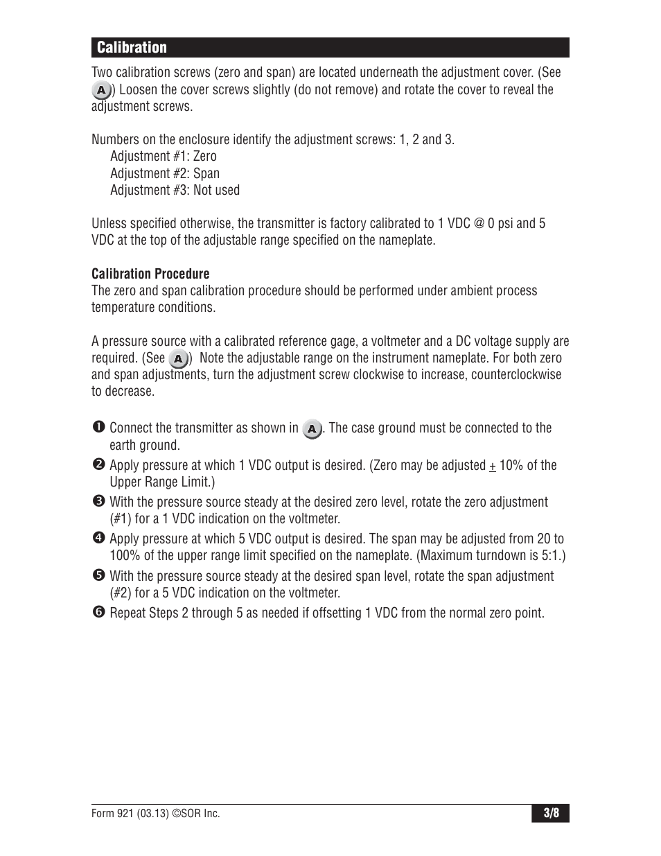 SOR 536CR Low Power Pressure Transmitters User Manual | Page 3 / 8