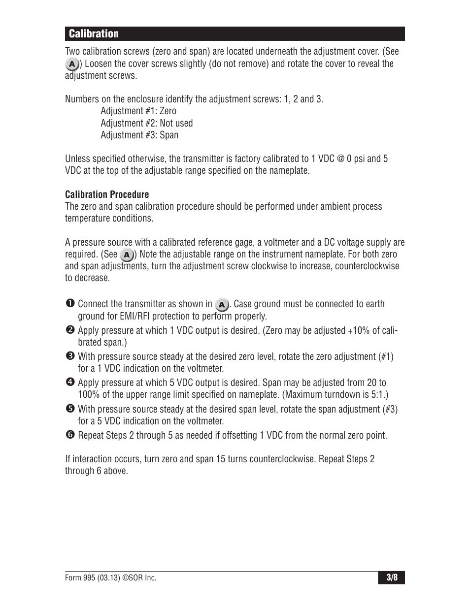 SOR 536HS Low Power Pressure Transmitters User Manual | Page 3 / 8