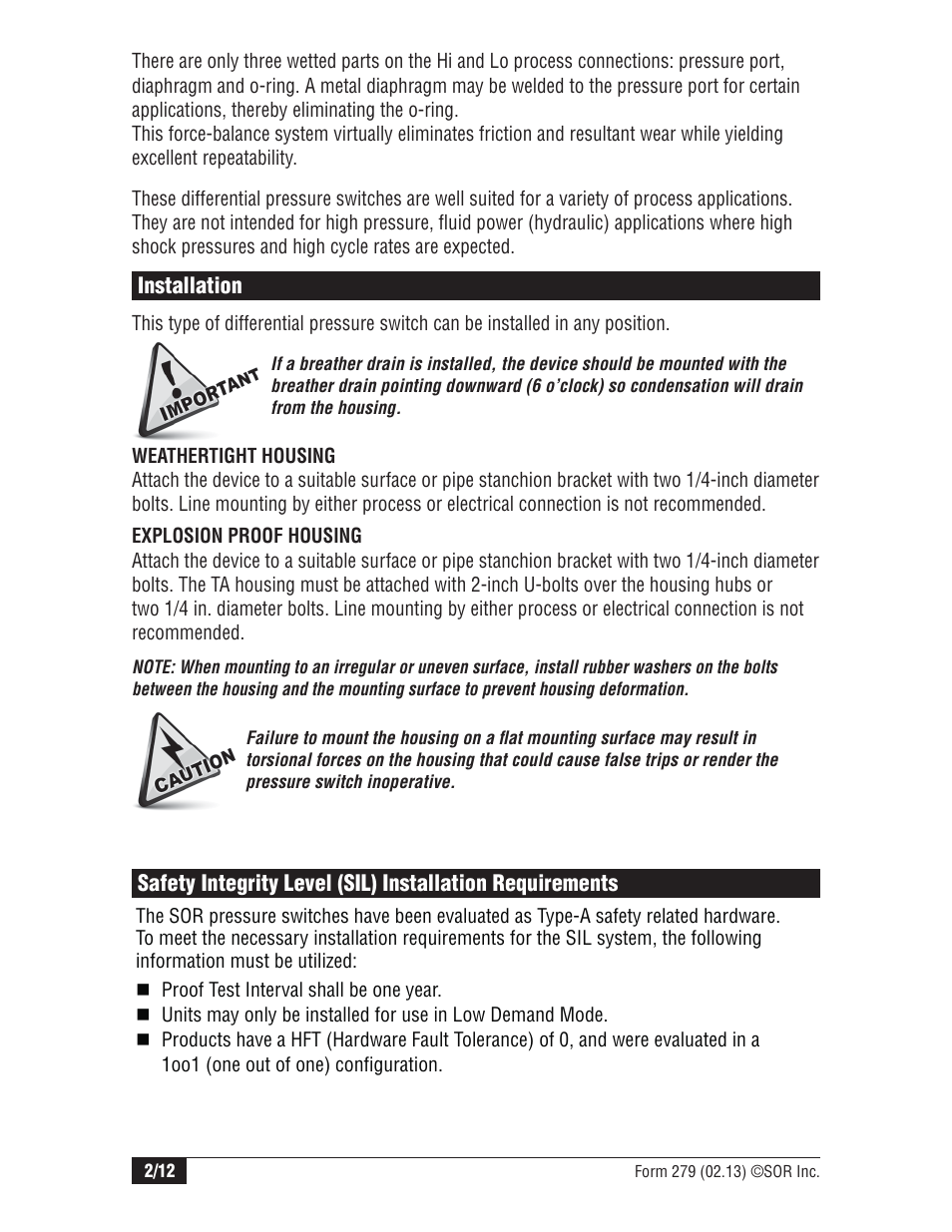 SOR Opposed Piston User Manual | Page 2 / 12