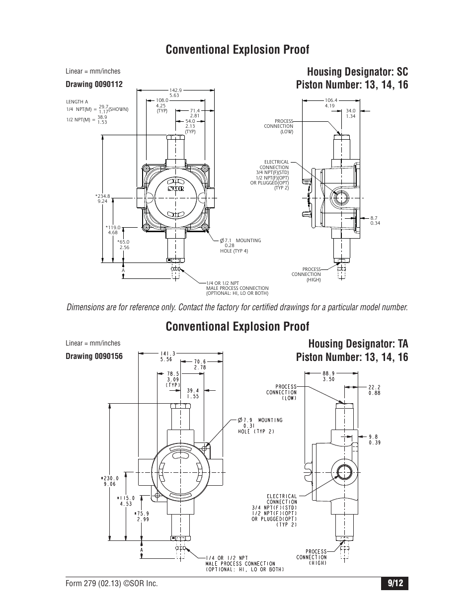 Conventional explosion proof | SOR Opposed Piston User Manual | Page 9 / 12