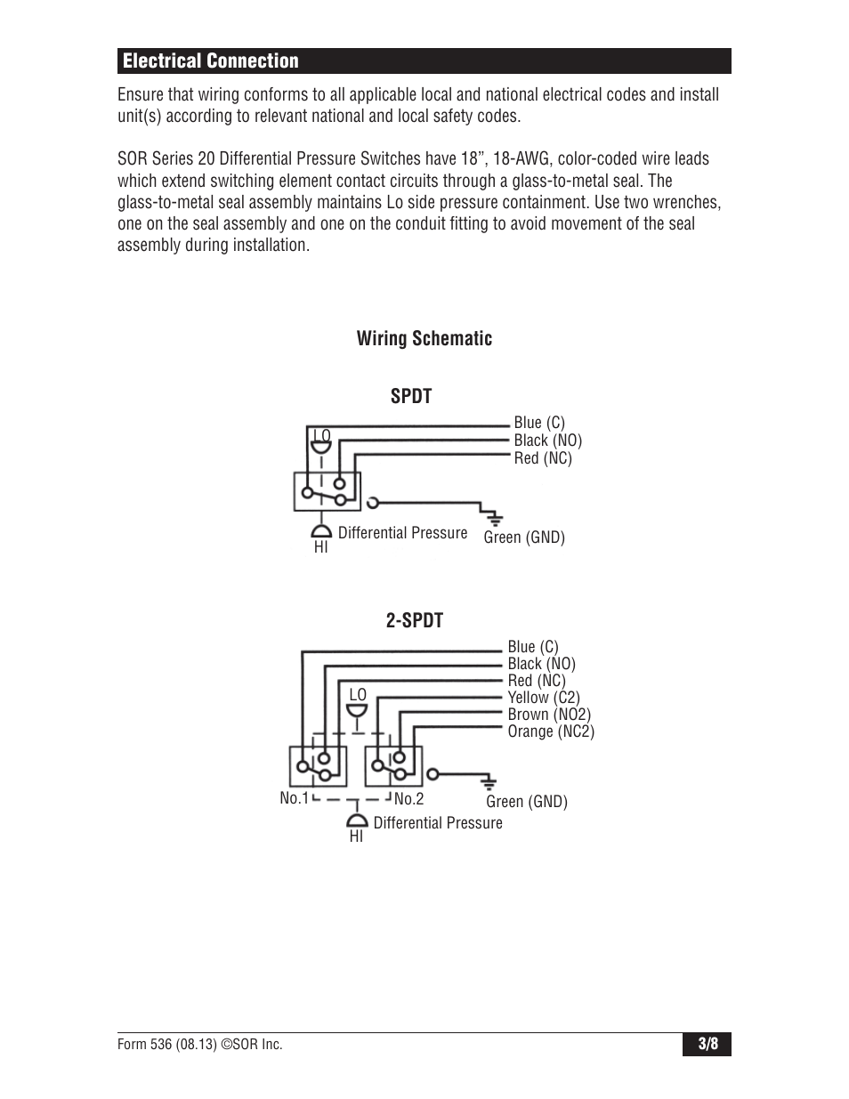 SOR Weatherproof Low Range User Manual | Page 3 / 8
