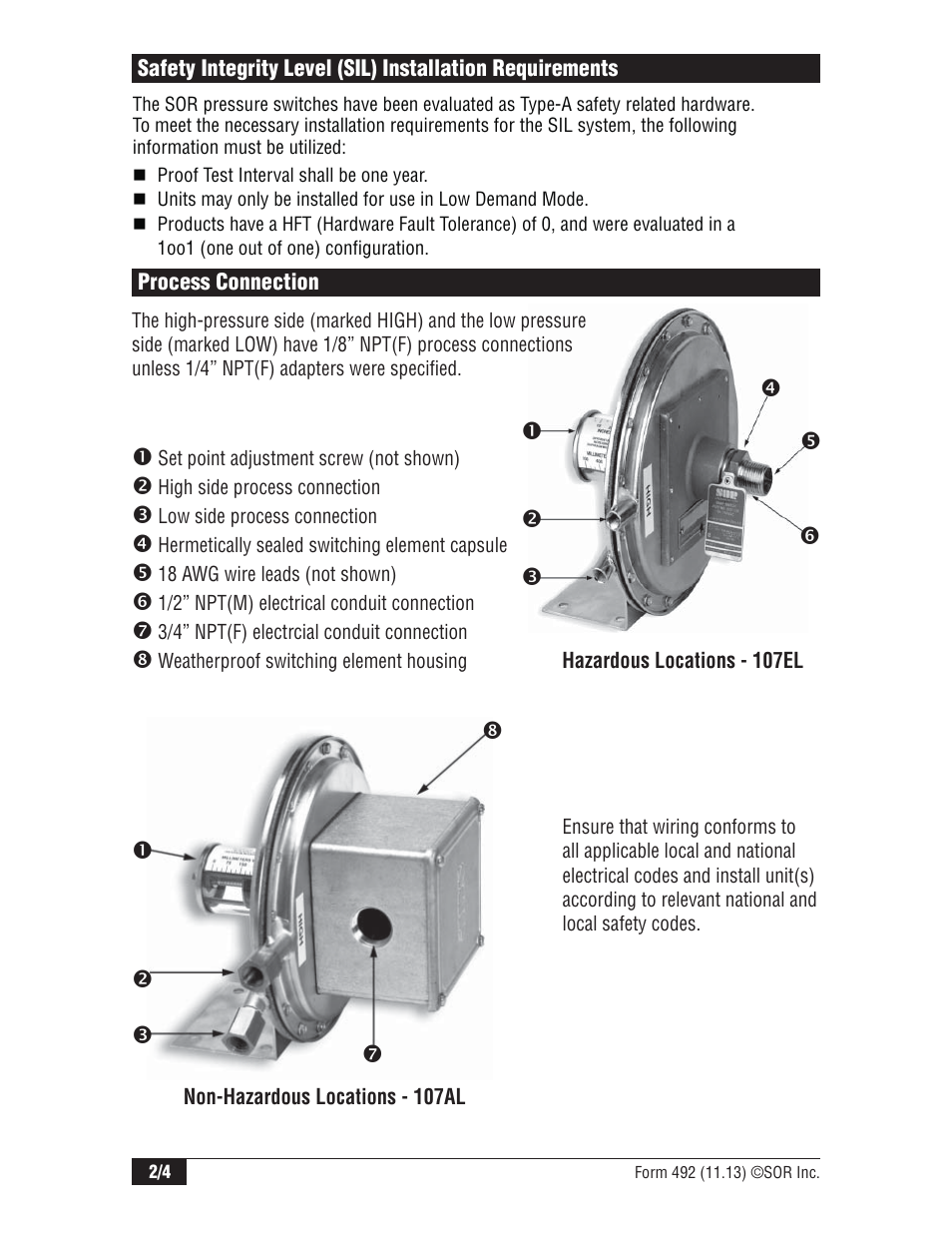 SOR Low Range User Manual | Page 2 / 4