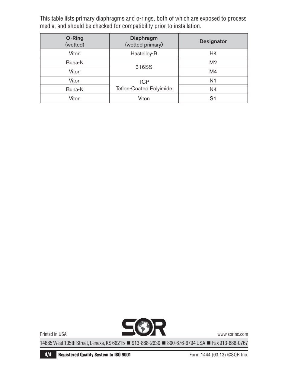 SOR Mini-Hermet Hermetically Sealed User Manual | Page 4 / 4