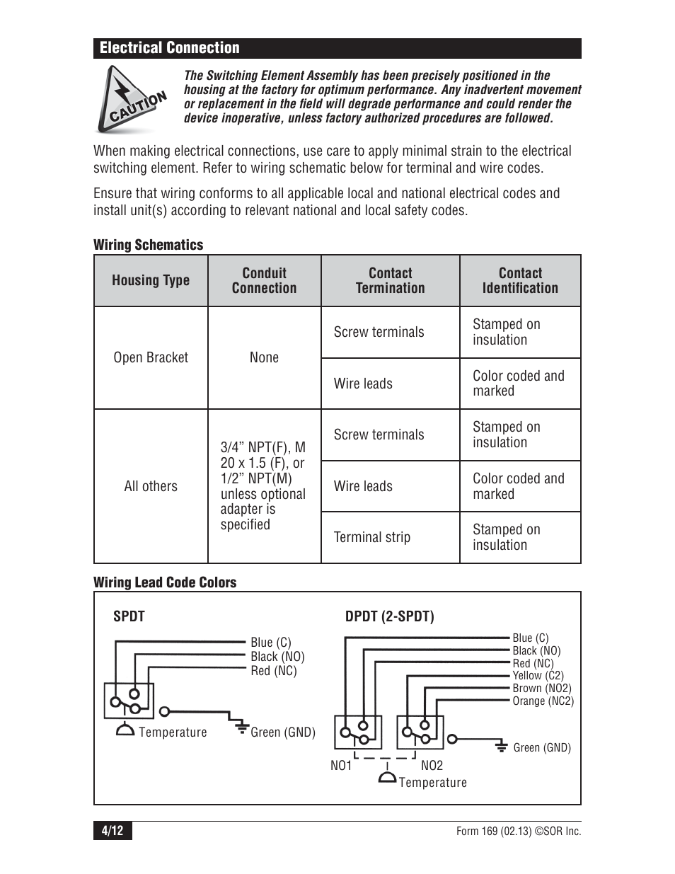 SOR Mini-Hermet Explosion Proof User Manual | Page 4 / 12