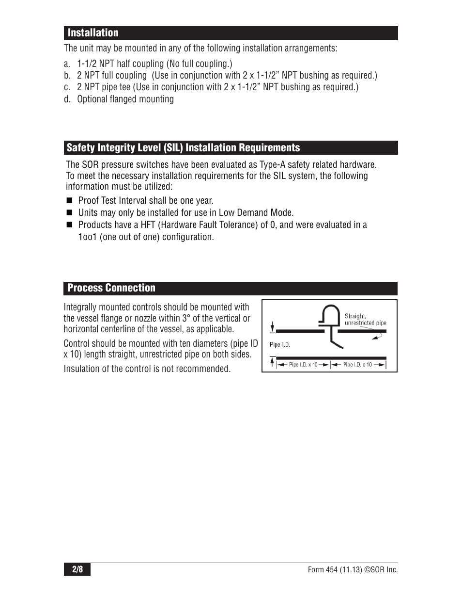 SOR 1520 OEM Flow Switch User Manual | Page 2 / 8