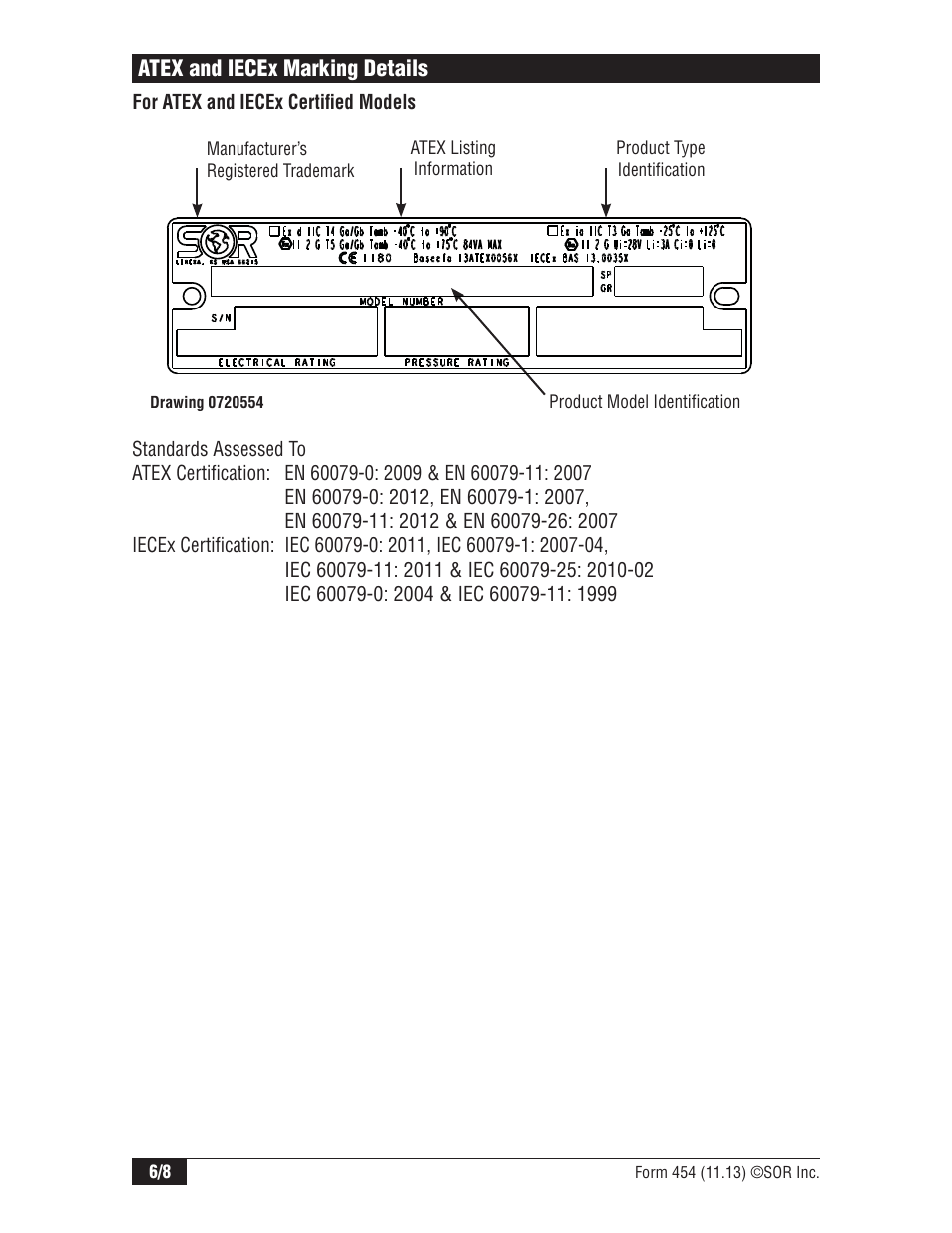 SOR 1520 OEM Flow Switch User Manual | Page 6 / 8