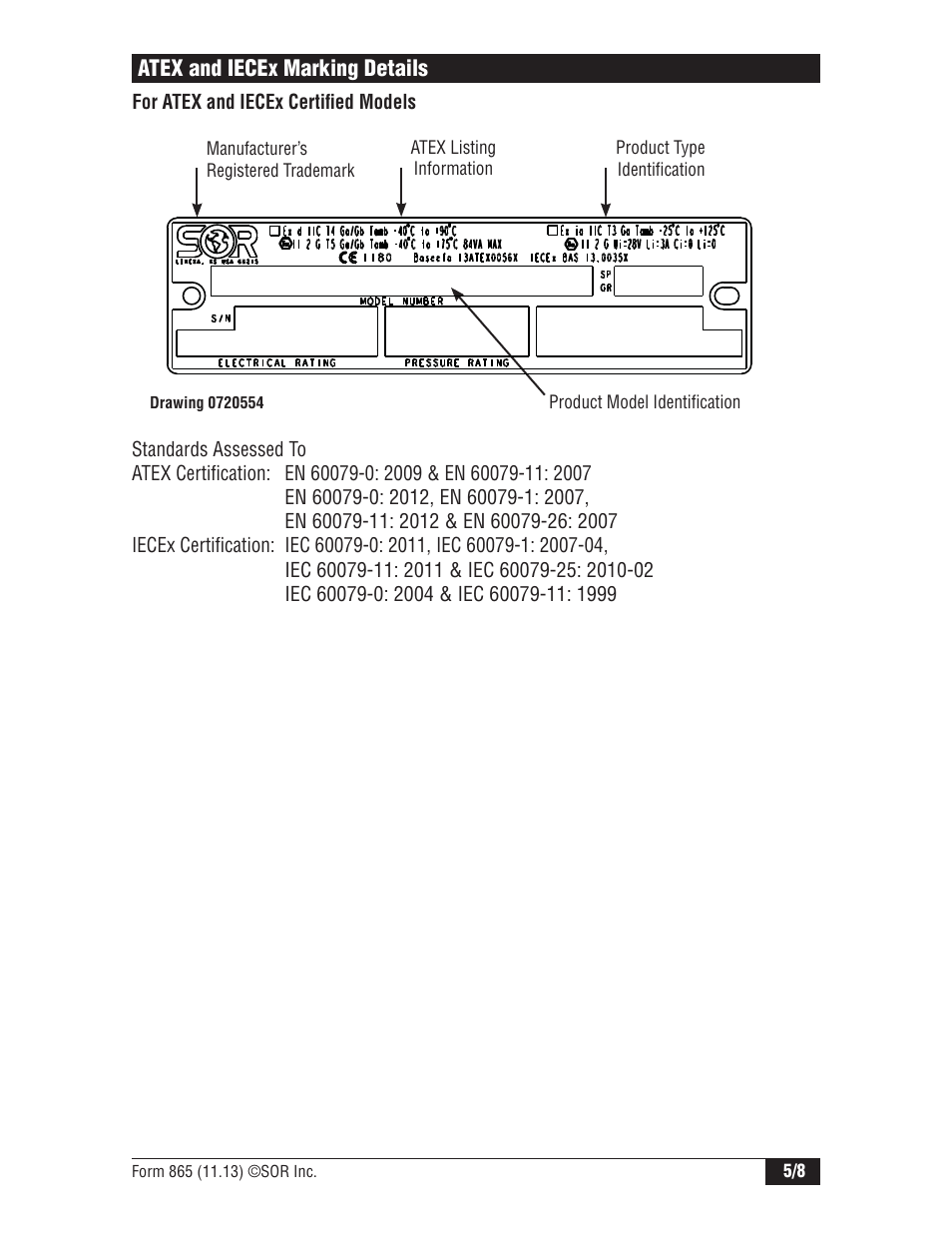 SOR 1550 Top Mounted Level Switch User Manual | Page 5 / 8