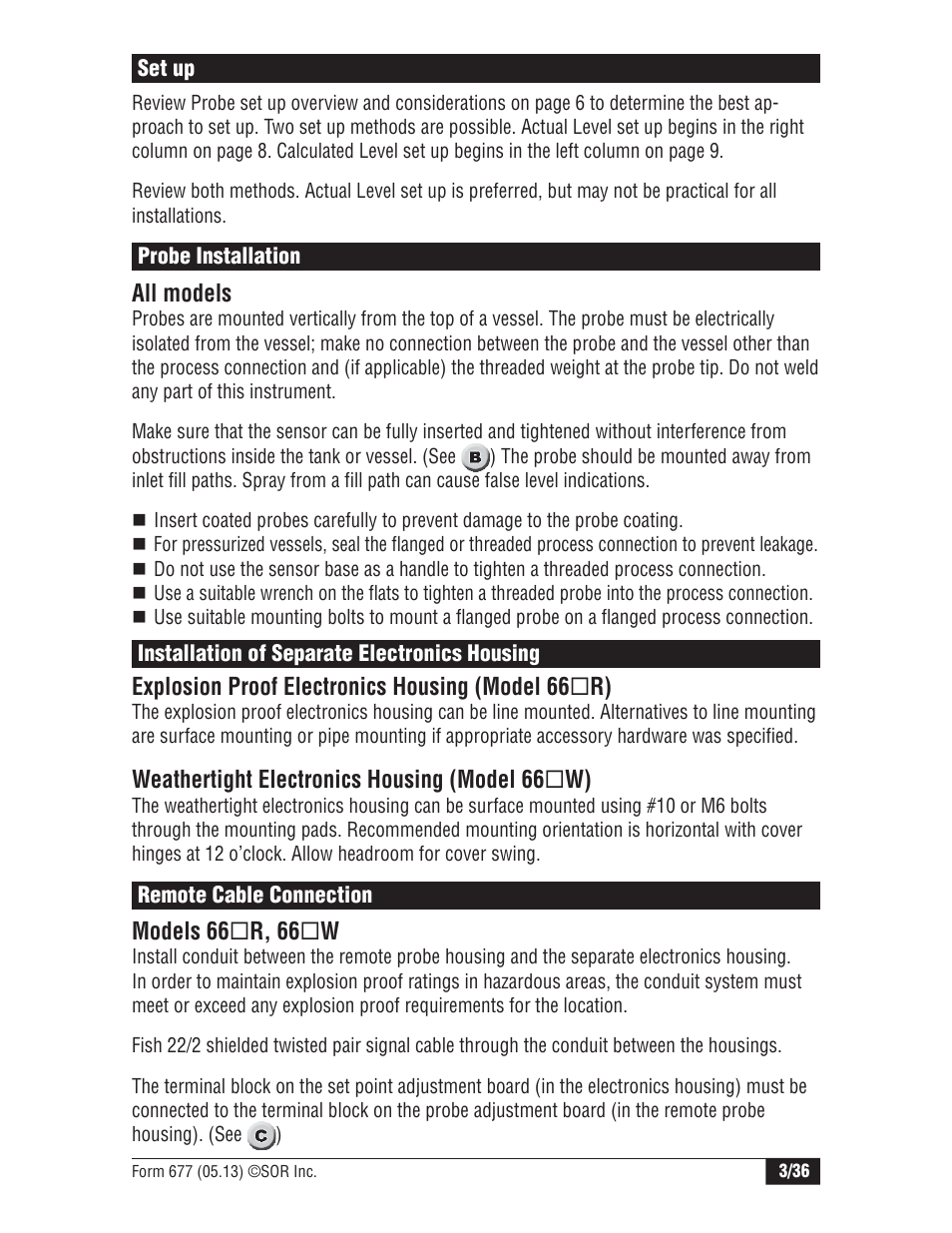 SOR Multi Point RF Level Switch User Manual | Page 3 / 36