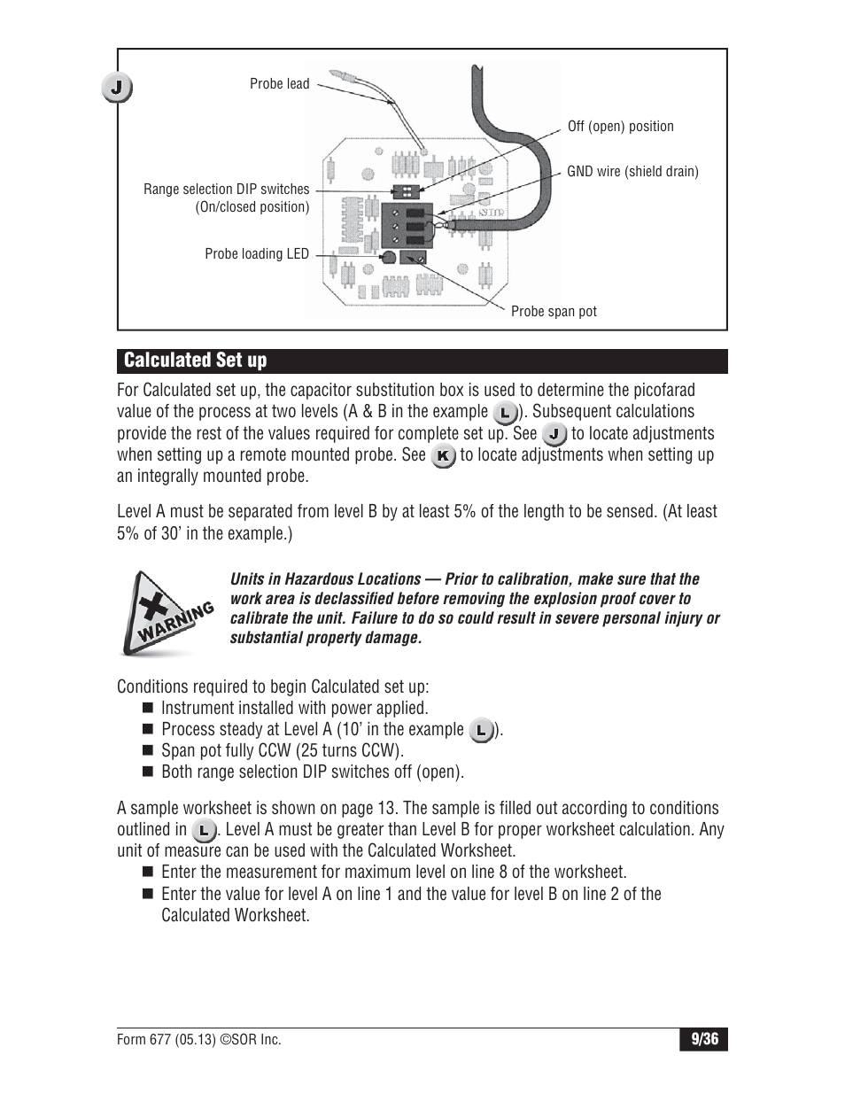 SOR Multi Point RF Level Switch User Manual | Page 9 / 36