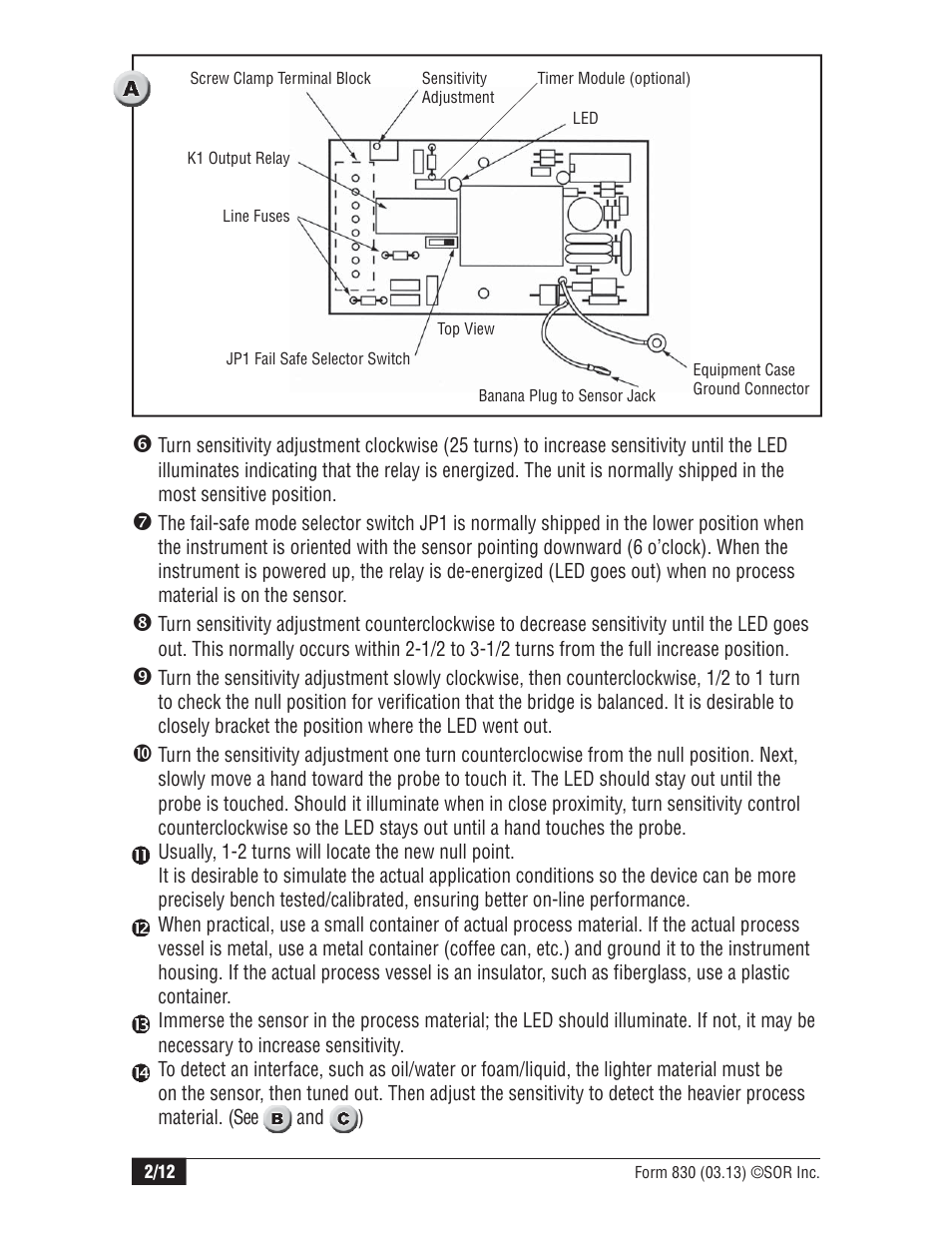SOR Single Point RF Level Switch User Manual | Page 2 / 12