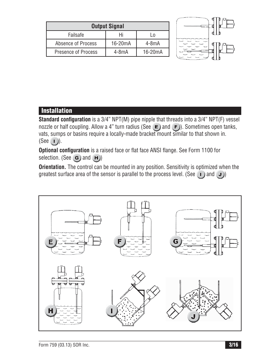SOR Single Point RF Level Switch User Manual | Page 3 / 16