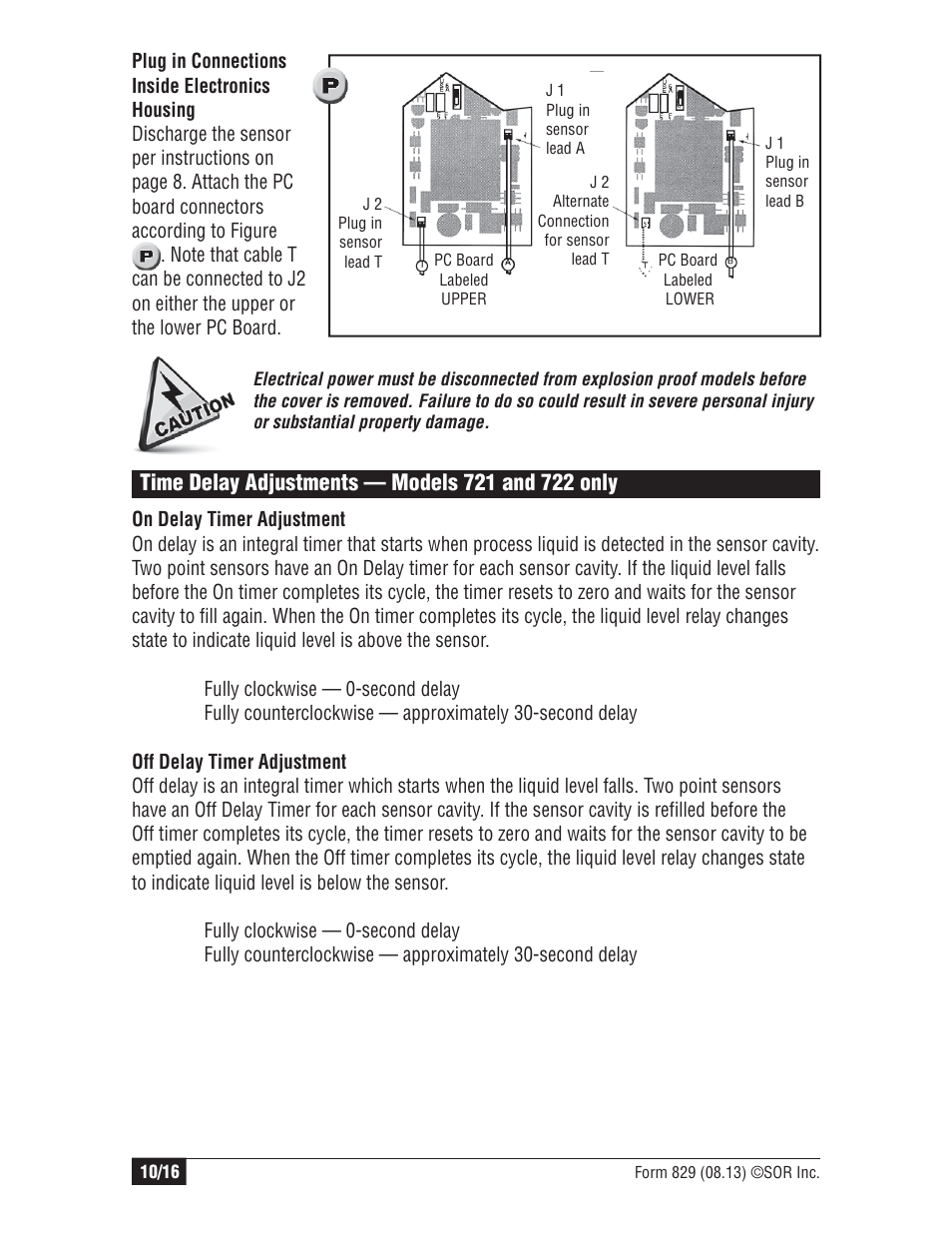 SOR Single Point Ultrasonic Level Switch User Manual | Page 10 / 16