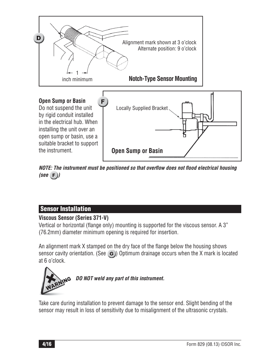 SOR Single Point Ultrasonic Level Switch User Manual | Page 4 / 16