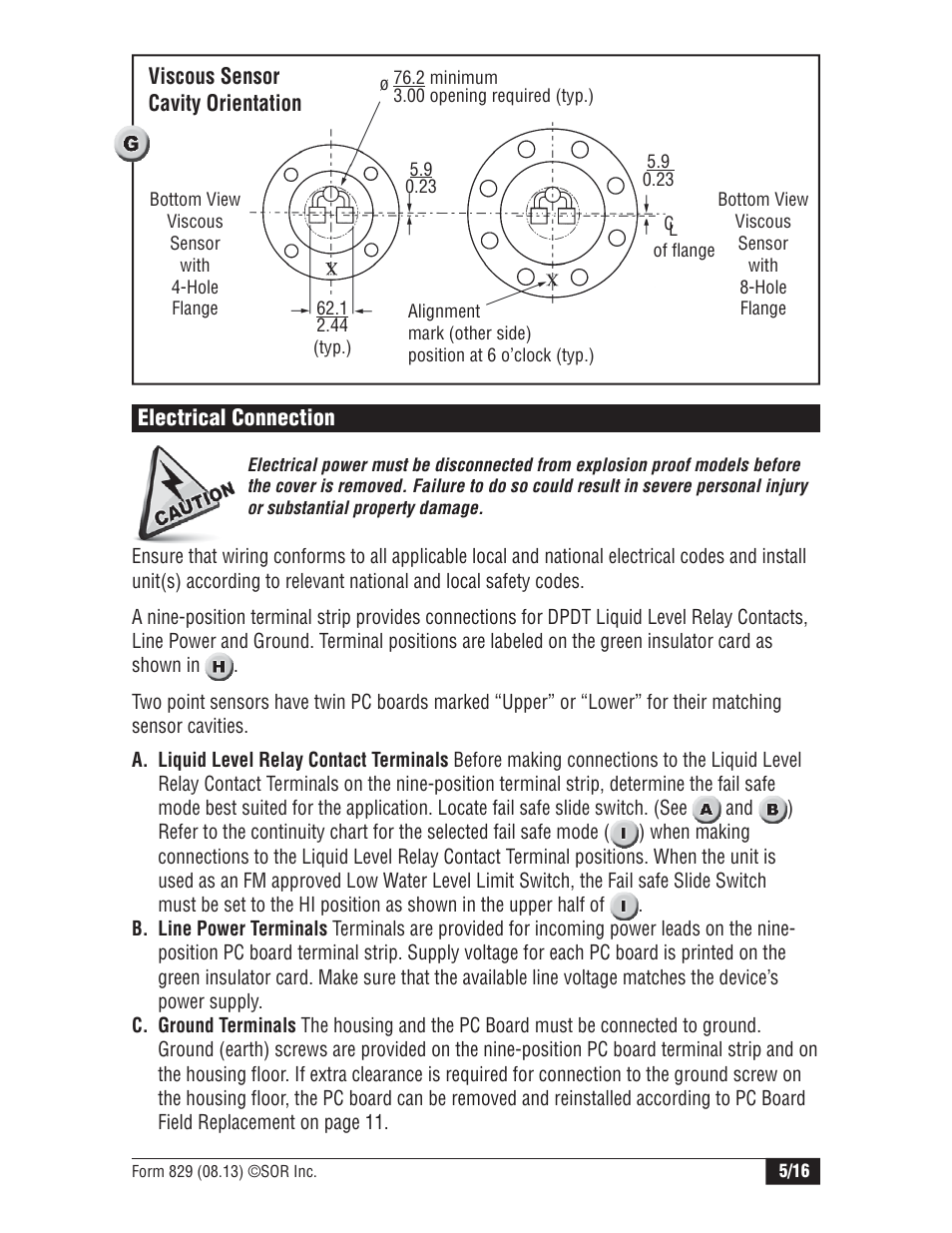 SOR Single Point Ultrasonic Level Switch User Manual | Page 5 / 16