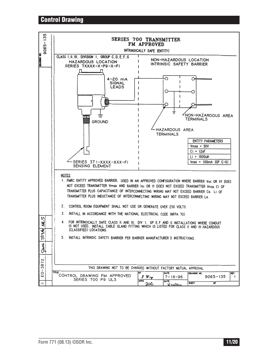 SOR Single Point Ultrasonic Level Switch User Manual | Page 11 / 20